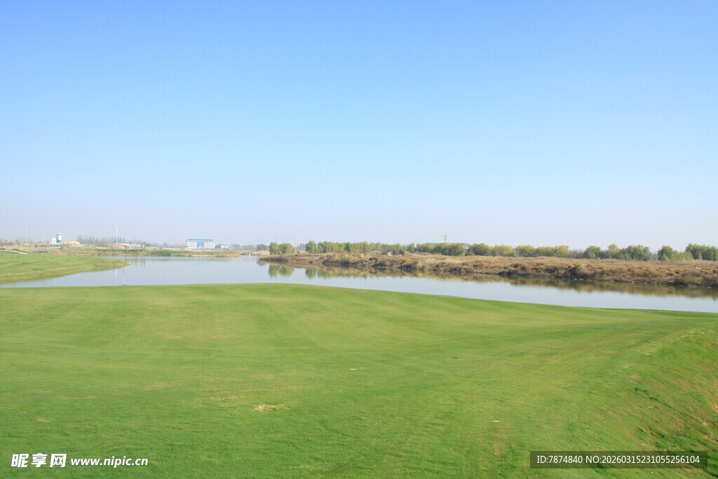 广袤绿野间的蜿蜒河流