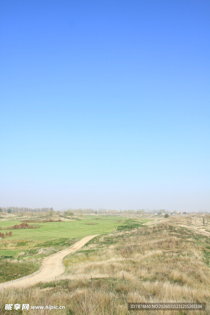 开阔田野间的蜿蜒小路