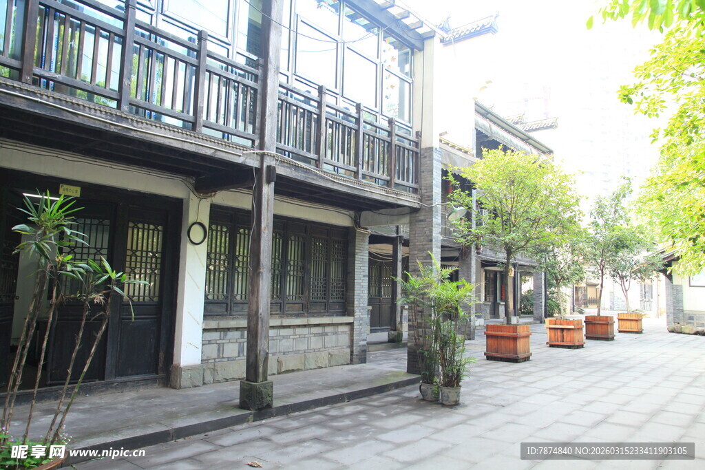 古雅中式街道建筑景观