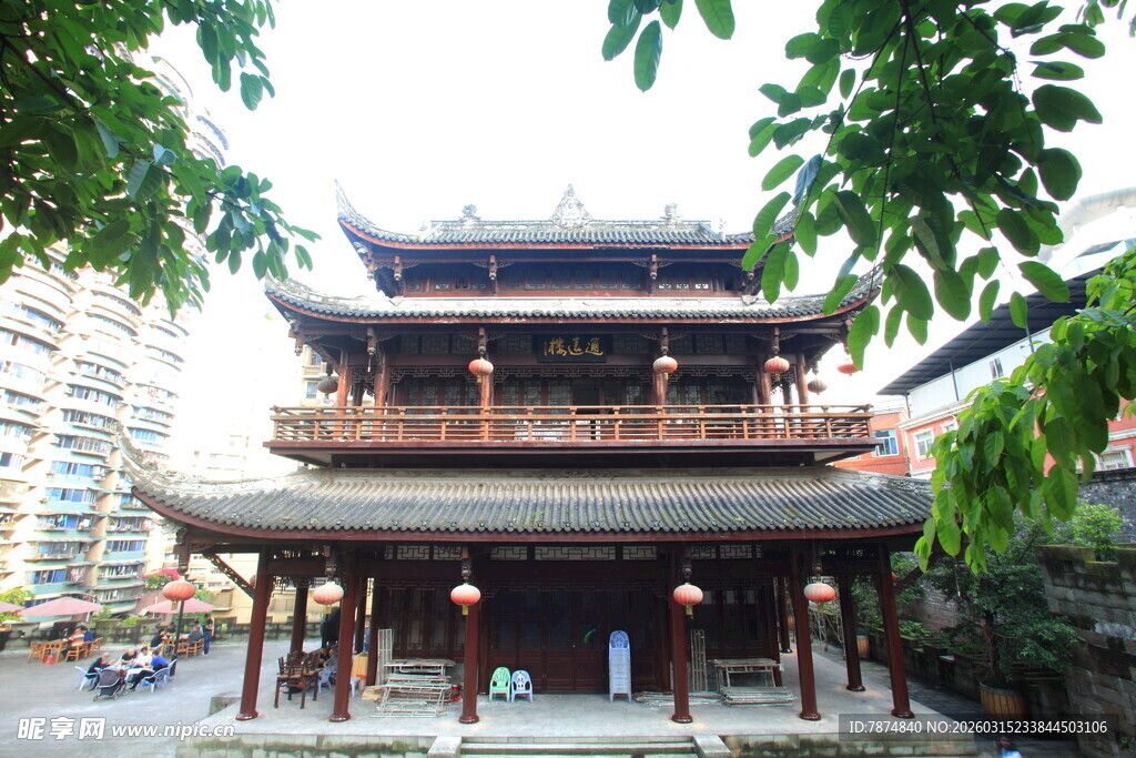 中式古建楼阁景观