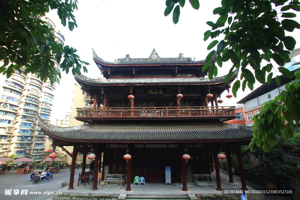 古雅中式楼阁建筑景观