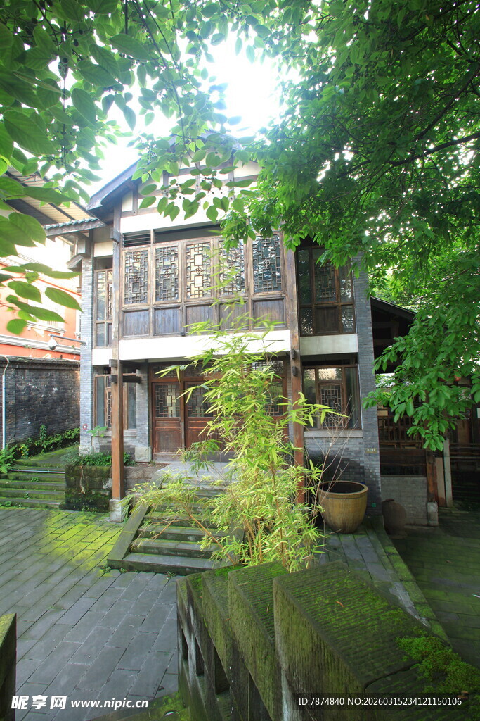 日式庭院古朴建筑景观