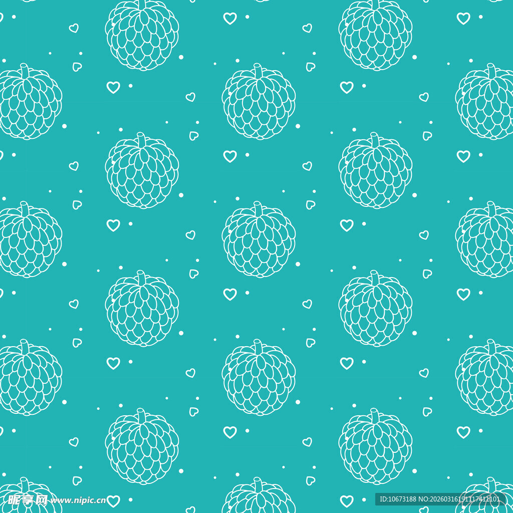  释迦果无缝背景 