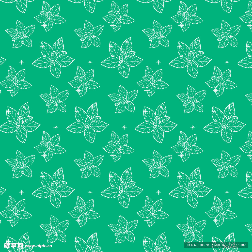 叶子无缝背景 