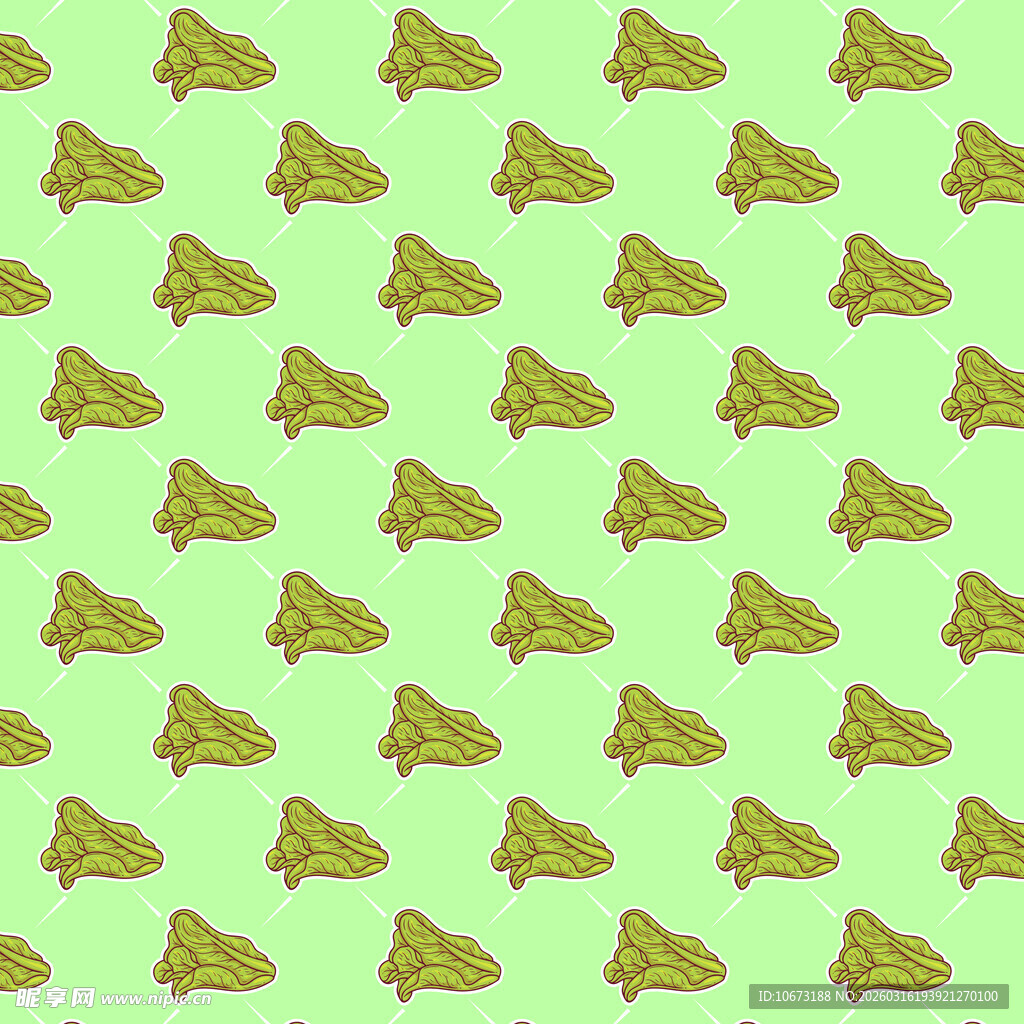 绿叶菜无缝背景 