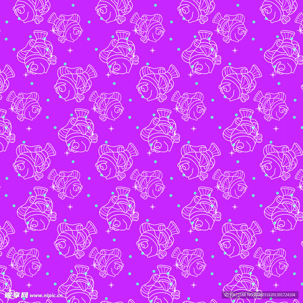 小丑鱼图案背景