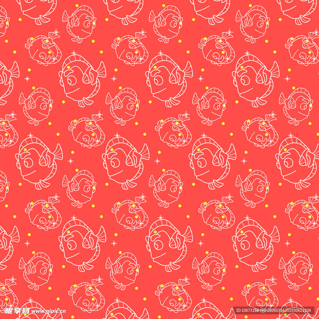 鱼线条图案背景