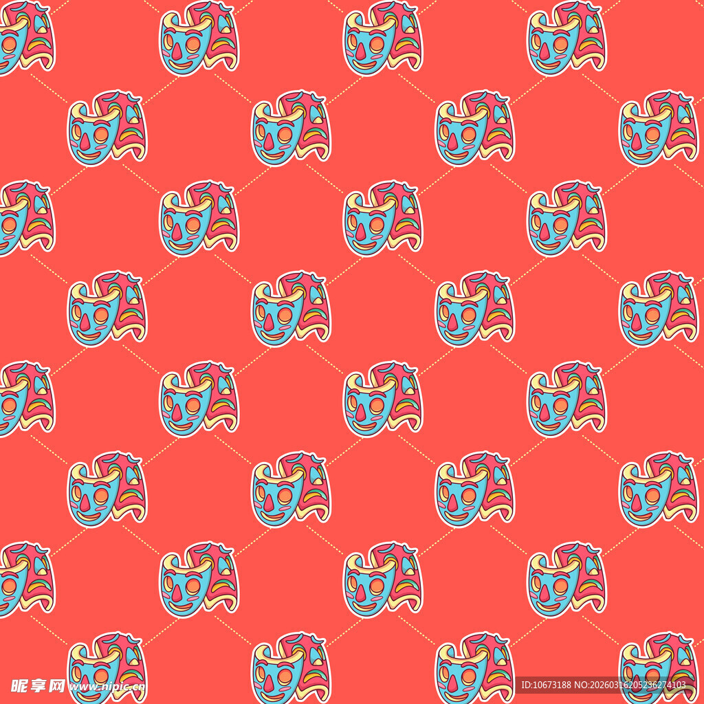 面具图案背景