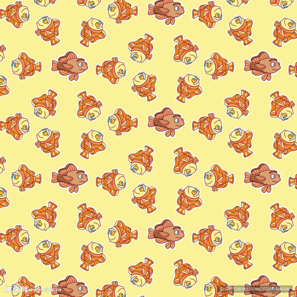 卡通鱼图案背景