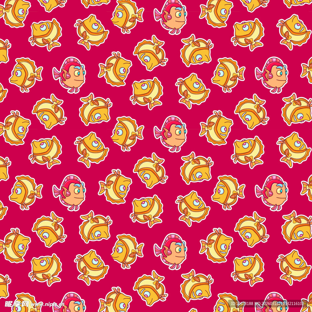 卡通鱼图案背景