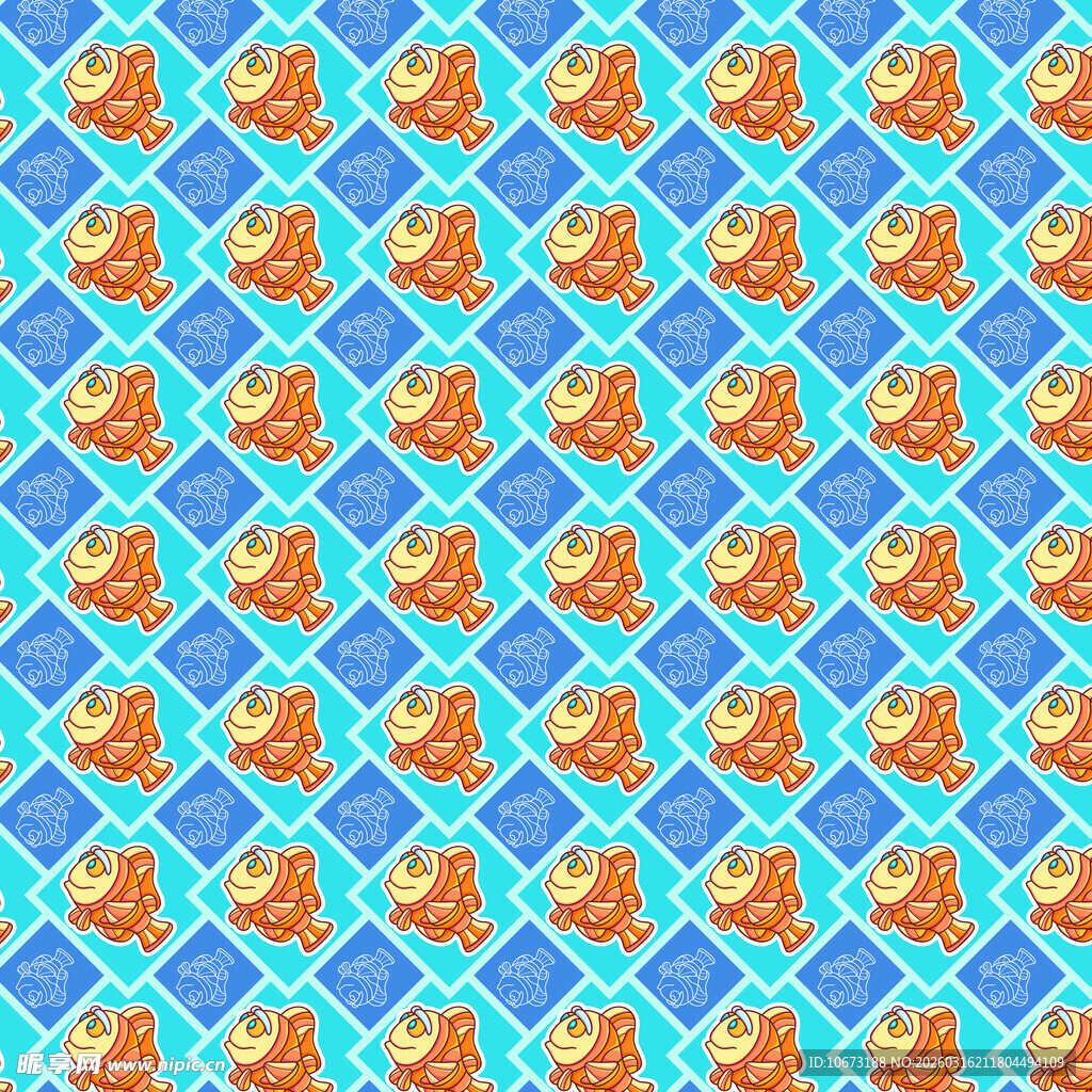 可爱鱼图案背景