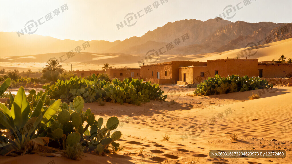 中东画面  有植物  有房子