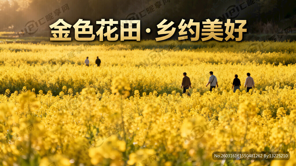 背景油菜花海