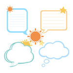 夏日 云朵太阳 对话气 泡框