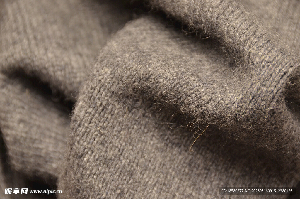 棕色针织面料细节特写