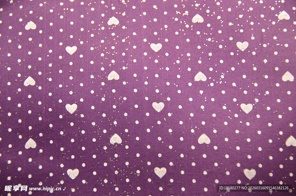 紫色爱心波点布料纹理