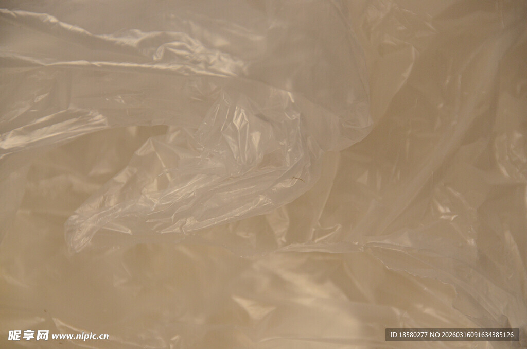 米色塑料薄膜特写