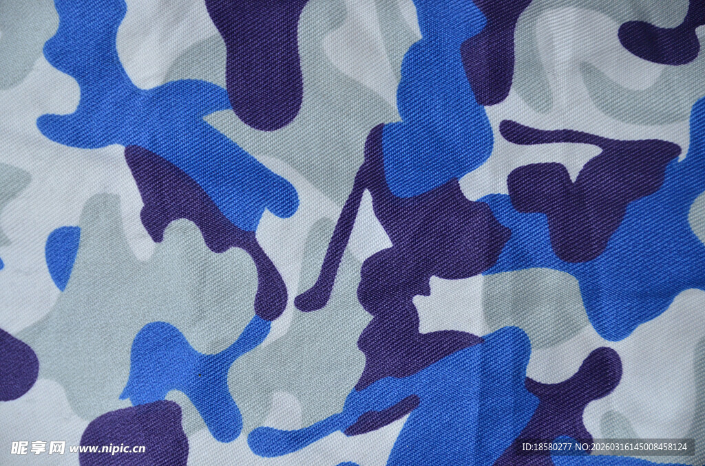 蓝紫迷彩图案布料纹理