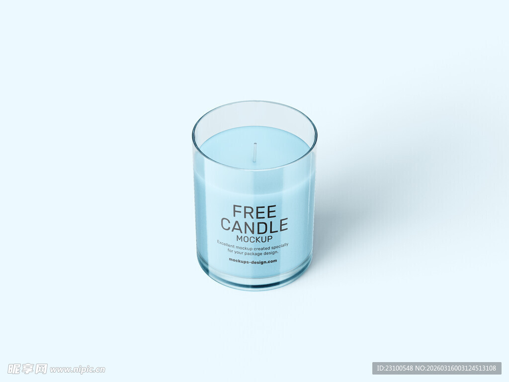 简约蓝色香薰蜡烛