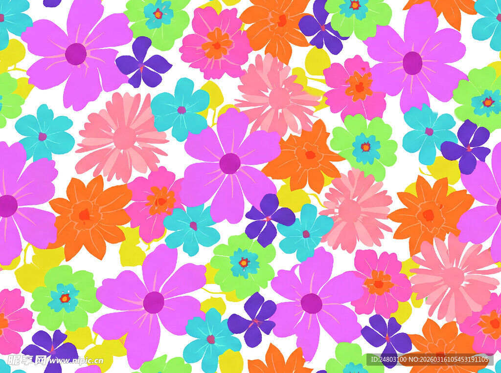 多彩缤纷花卉图案背景