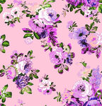 粉色底紫色花卉图案