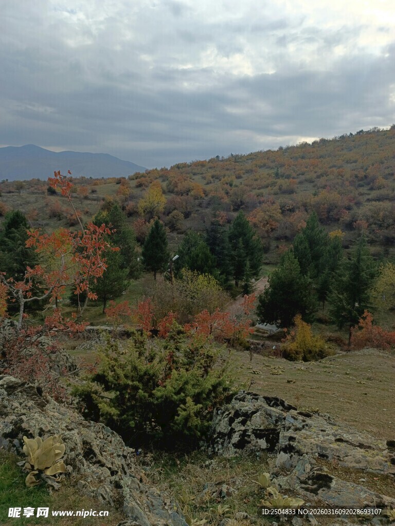 秋日山间多彩景致