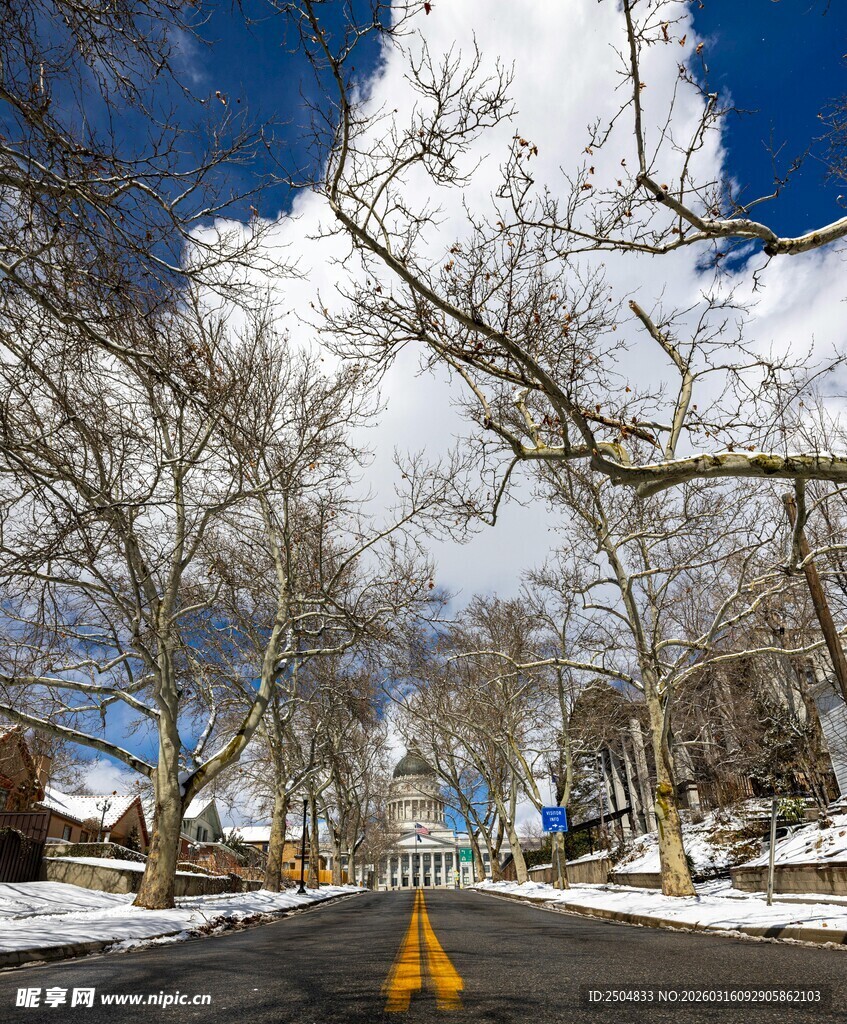 冬日雪后街道风景