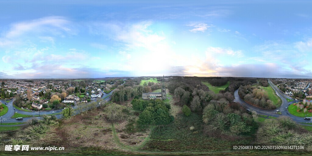 美丽田园风光全景图