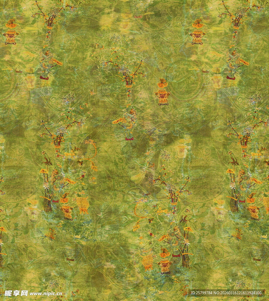 多彩花卉图案纹理背景