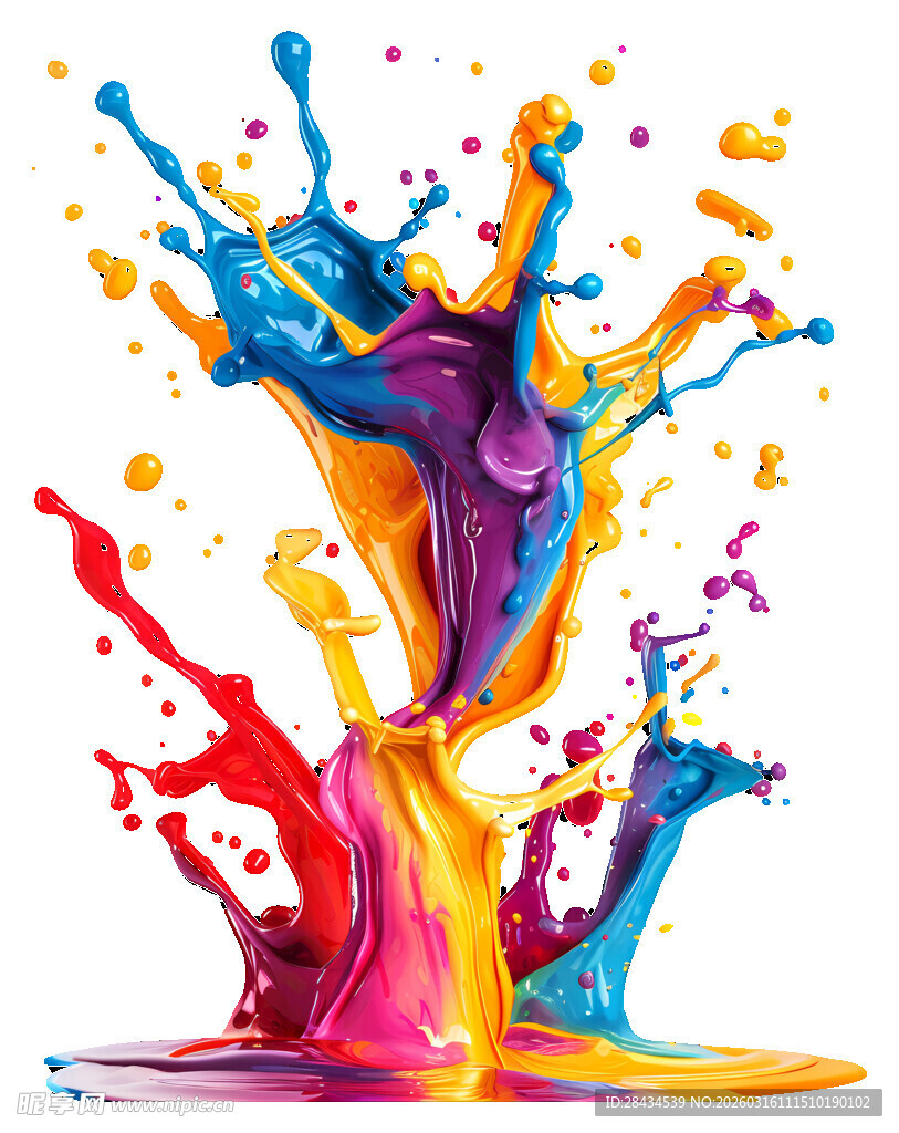 彩色墨水飞溅艺术画面