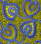 蓝黄交织的抽象花纹图案