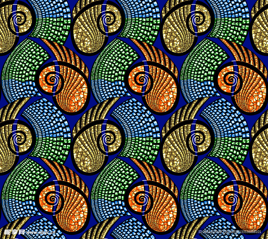 多彩螺旋图案纹理