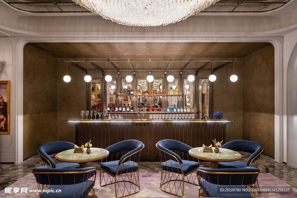 奢华现代风格酒吧室内场景