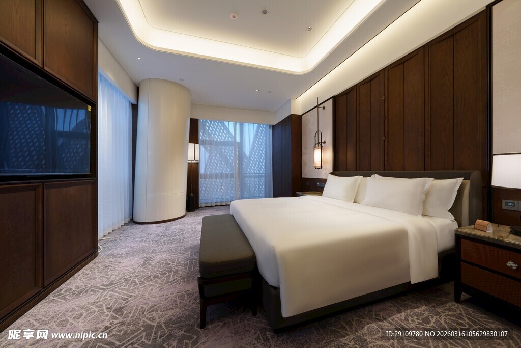 豪华现代风格的酒店客房