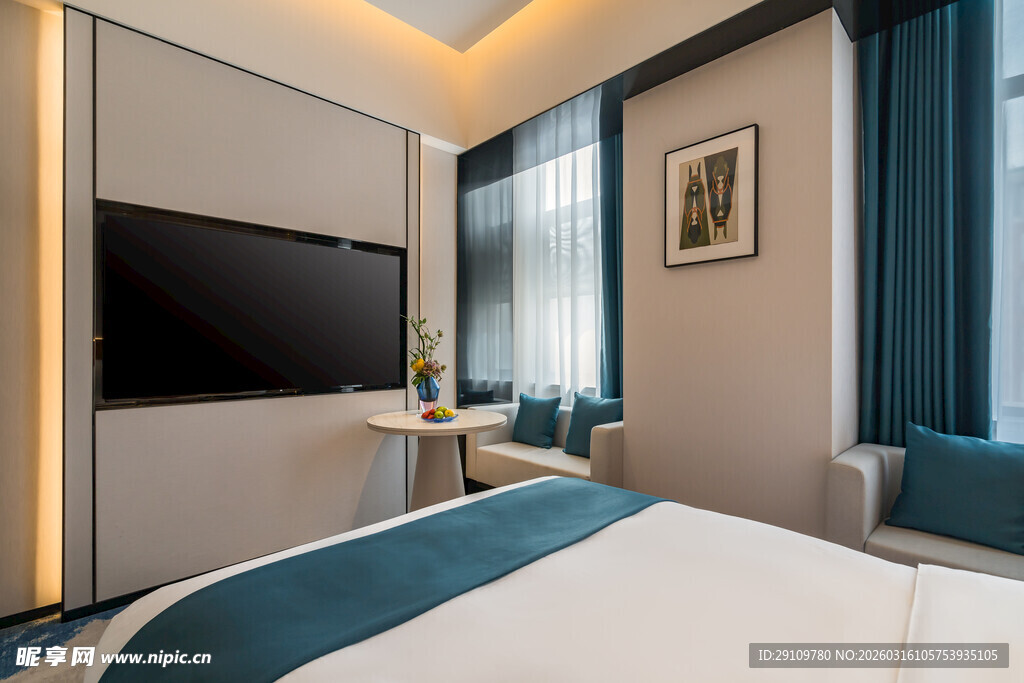 现代简约风酒店卧室场景
