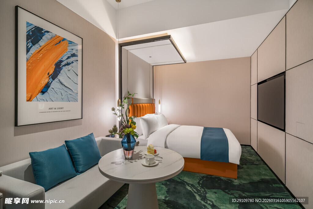 现代简约风酒店客房一角