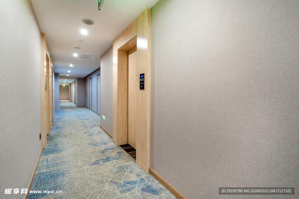 酒店走廊过道内部景象