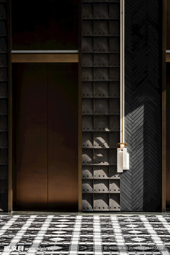 现代奢华电梯厅室内场景