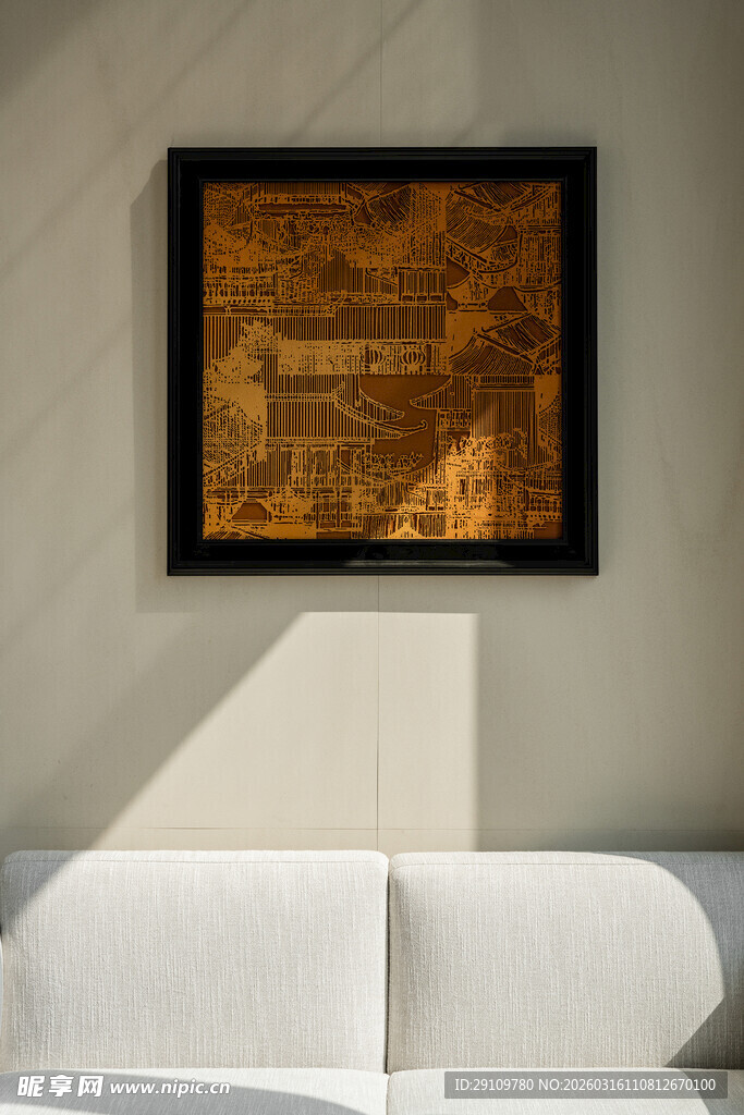 墙上挂画装饰简约客厅