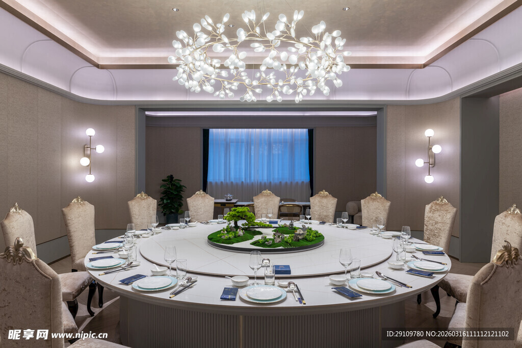 豪华圆桌餐厅室内场景