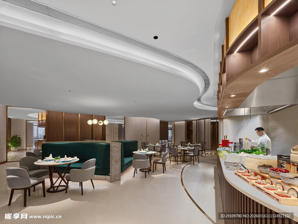现代时尚餐厅内部场景