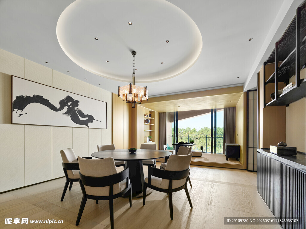 现代简约风餐厅室内景致