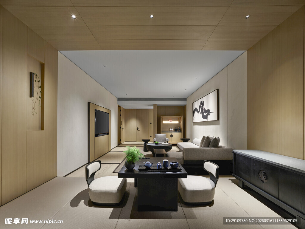 现代简约风客厅室内场景