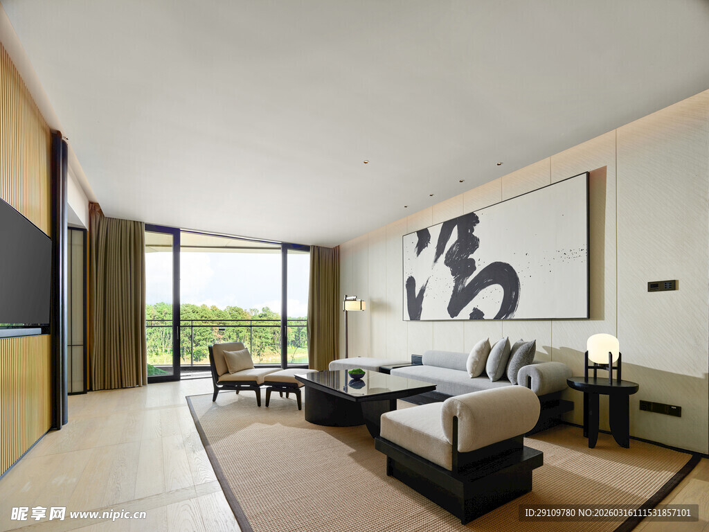 现代中式风格豪华客厅空间