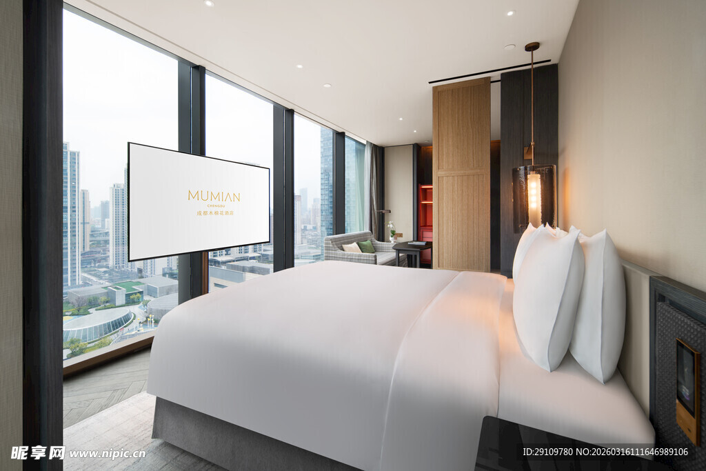 现代豪华卧室视野开阔