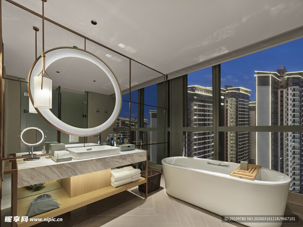 现代奢华观景浴室设计