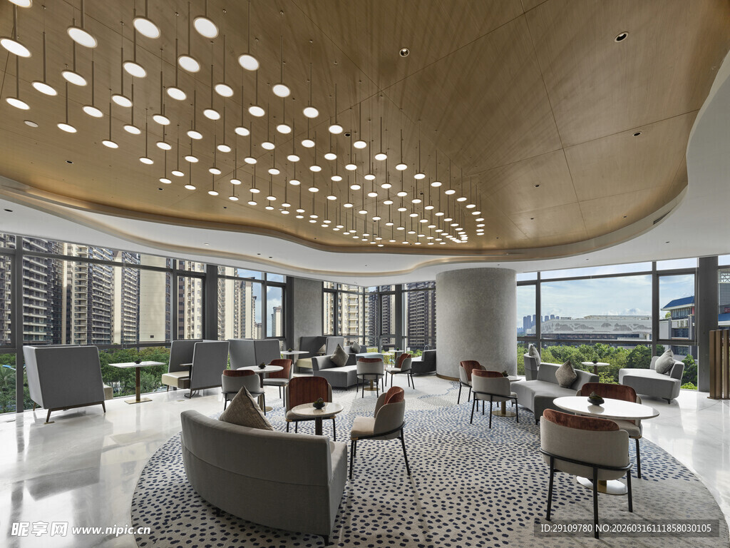 现代时尚的室内休息空间