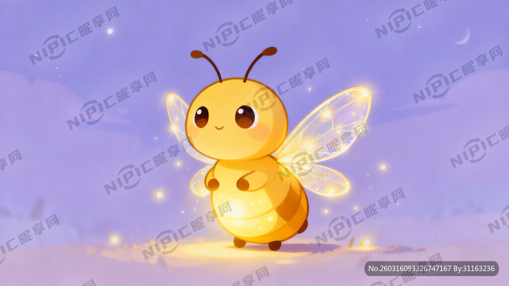 生成一个Q版形象的萤火虫