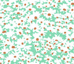 绿底橙点碎花数码印花