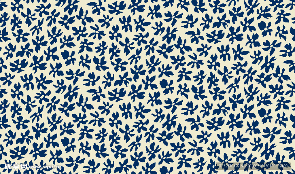 蓝白碎花图案纹理背景